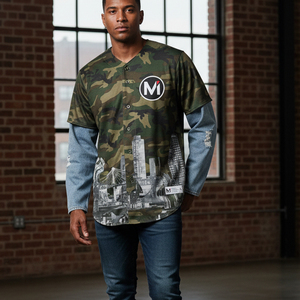 Maillot de baseball de haute qualité USA Europe Tendance Streetwear Hip Hop Mode T-shirt de baseball vierge OEM Faible MOQ Usine - Product Image 6