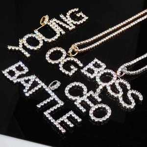 <b>Custom</b> <b>Name</b> Moissanite Letter Pendant Silver Cuban Link Chain Micro Insert Charm <b>Necklace</b> for Women - Product Image 3