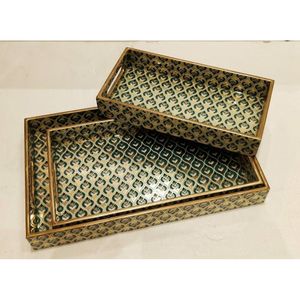 Plateau de service rectangulaire en MDF imprimé de qualité supérieure, modèle 12, pour servir des aliments, des boissons, du café, du thé, du jus, des collations, plateaux décoratifs - Product Image 2
