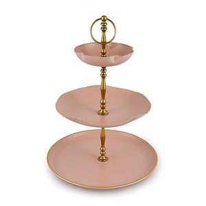 Soporte de Exhibición para Pasteles de Alta Calidad, Bandeja Circular de Metal Natural, Soporte para Pastel de Bodas para Decoración de Panadería y Cocina - Product Image 2