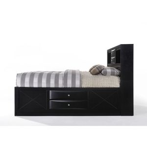 Ireland Full <b>Bed</b> with <b>Storage</b> Up-Holstered <b>Black</b> Finish - Product Image 4