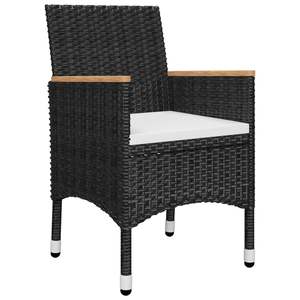 Ensemble de salle à manger durable en 7 pièces, collection de meubles de jardin en bois d'acacia massif noir - Product Image 6
