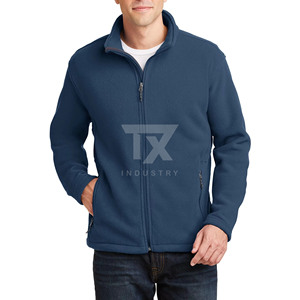 Veste d'hiver sur mesure OEM/ODM en tissu polaire, fermeture éclair, broderie, grandes tailles, veste en polaire sherpa pour homme - Product Image 5