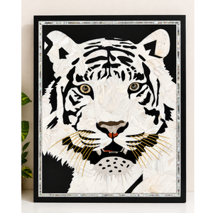 Arte Mural de Lujo Estilo Tigre con Incrustaciones de Perlas Pulidas Ecológicas Hechas a Mano, Panel de Piedra Dura, por MADNI HANDICRAFT India - Product Image 2