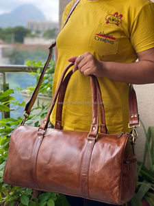 Sac de voyage en cuir véritable pour hommes, bagage fait à la main à plusieurs usages, décontracté, unisexe - Product Image 6