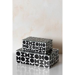 Modern Inlay Patterns Wooden and Resin Organizer Box Artisan Jewelry Decor with Unique Design - Product Image 5