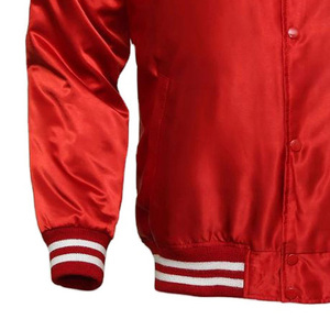 Men's 100% Leather and Wool Varsity <b>Jacket</b> Quick Dry and Breathable with Button up Closure Embroidery Decoration Canvas Fabric - Product Image 4
