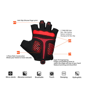 Top Grade Cycling Gloves Lightweight Breathable Fabric Anti <b>Slip</b> Grip Premium Quality Wholesale ODM 2026 - Product Image 4