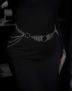 Cintura a catena in maglia metallica – Catena gotica da fianco, accessorio medievale fantasy fatto a mano - Product Image 1