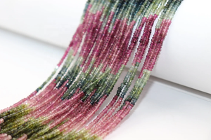 Rondelle à facettes de tourmaline de pastèque naturelle 3mm multi-tourmaline fabrication de bijoux gemmes - Product Image 3