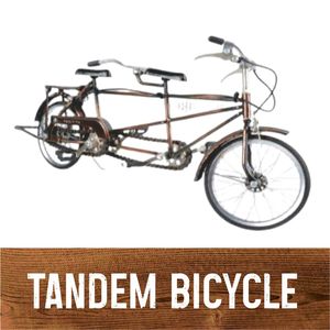 Bicicleta Tándem Clásica en Miniatura, Modelo Decorativo de Metal, Bicicleta Decorativa de Hierro, Clásica Vintage, Hecha a Mano - Product Image 3