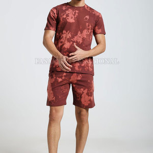 Conjunto de Pantalones Cortos Tie Dye para Hombre, Color Sólido, Ropa de Moda, Corte Ajustado - Product Image 4