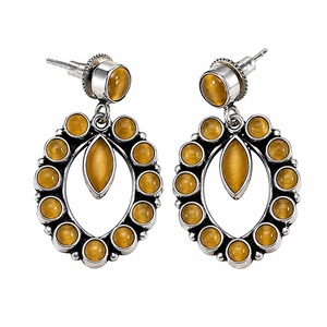 Wholesale Supplier Brass Oxidized <b>Silver</b> Charm <b>Dangle</b> Drop <b>Earrings</b> for Women | Bulk Supplier Direct Factory Manufacturer - Product Image 6