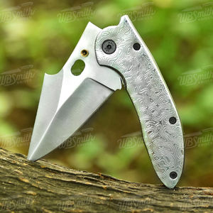 มีดพับเหล็กดามัสกัสคุณภาพสูงสุด 100% ขนาดสั่งทำพิเศษ พร้อมด้ามไม้ รองรับ OEM ราคาพิเศษ - Product Image 5