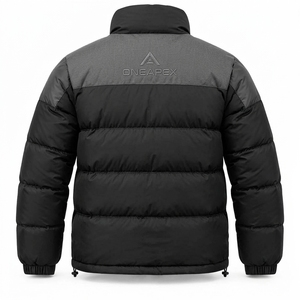 Men's Black <b>Light</b> Grey <b>Puffer</b> <b>Jacket</b> Lightweight Quilted Stand Collar Zip Up Winter <b>Jacket</b> Casual Outdoor Streetwear Custom - Product Image 2