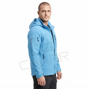 charr industries Soft Shell <b>Fleece</b> <b>Lined</b> Hooded <b>Jacket</b> Rip Stop outdoor wear Waterproof Zipper Hiking Windbreak <b>jackets</b> - Product Image 2