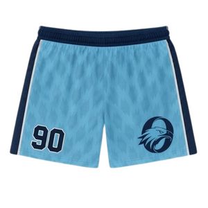 Pantalones Cortos de Lacrosse Unisex Azul Claro y Negro, de Poliéster Ligero, Uniforme Deportivo, Ropa Deportiva para Equipos, Entrenamiento y Partidos - Product Image 1
