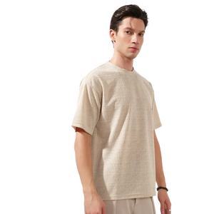 T-shirt court personnalisé pour homme, coupe ample, 100 % coton épais, épaules tombantes, style hip-hop, grande taille, jersey - Product Image 3