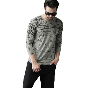 เสื้อยืดคอกลมแขนสั้นทรงปกติสำหรับผู้ชาย สีเทา ผ้าฝ้ายเจอร์ซีย์ 100% พิมพ์ลายดิจิทัลตามสั่ง ระบายอากาศได้ดี สวมใส่สบาย - Product Image 6