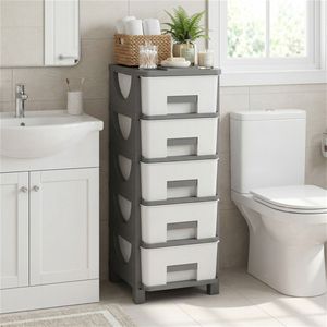 Mobiletto Salvaspazio a 5 Cassetti in PP per Camera da Letto, Bagno, Ufficio - Product Image 1