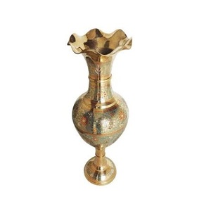 Jarrón de flores árabe vintage de latón de alta calidad, grabado con acabado pulido, para decoración del hogar y decoración de mesa. - Product Image 3