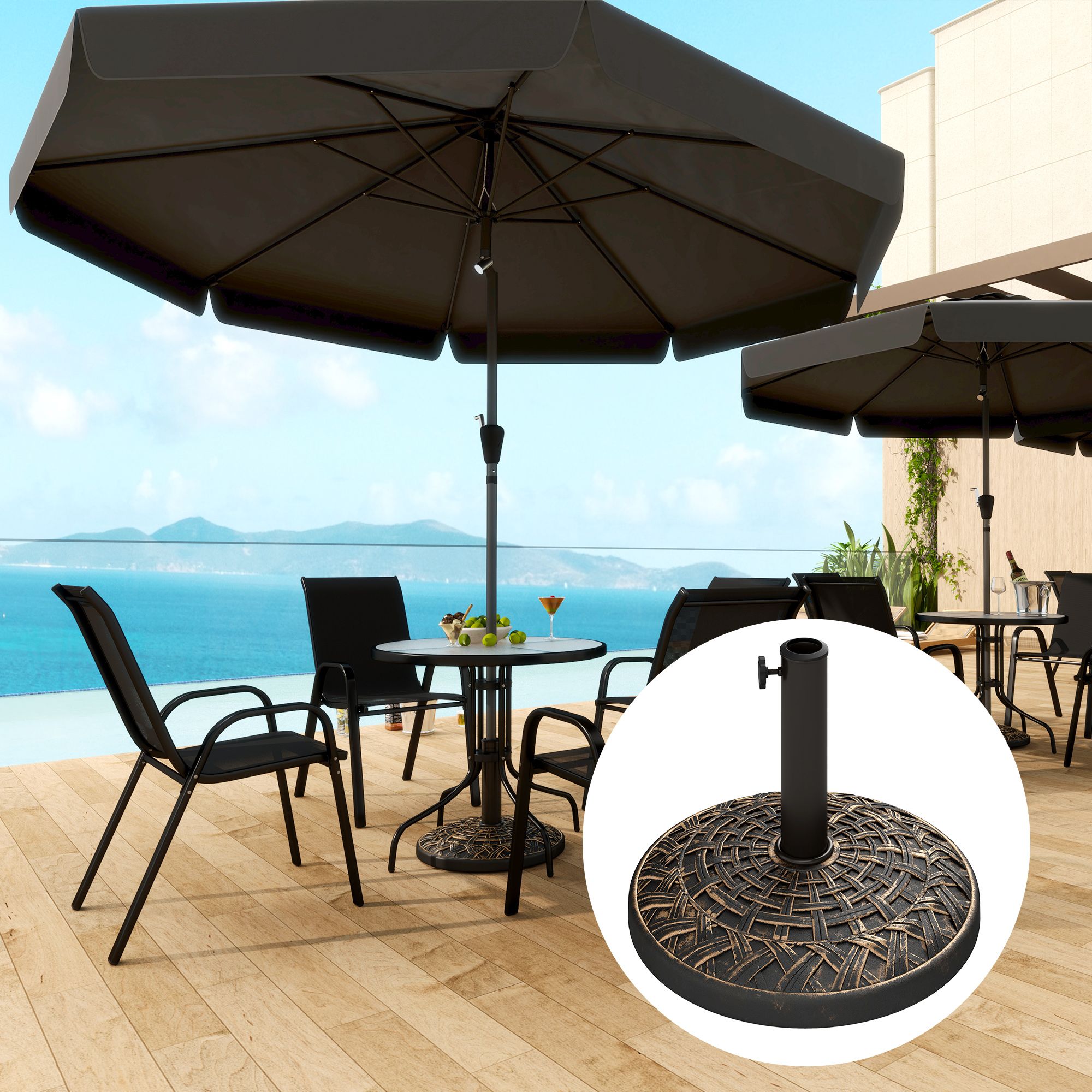 dixieline patio umbrella Garden Winds Custom Fit Replacement Canopy Top Cover Compatible with The Hampton Bay UB003A, 314020938 6.5' x 10' Patio Umbrella