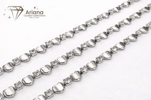 ARIANA Cadena de Cristal con Pedrería al por Mayor, Cadena Metálica Plateada y Dorada para la Fabricación de Joyería, Bolsos, Zapatos y Prendas - Product Image 1
