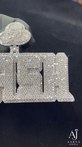 AARVA JEWELS Colgante Unisex de Plata 925 con Moissanita Chapada en Oro de 14K, Diseño de Letra 'Cash', Estilo Hiphop, Engaste en Canal, Corte Brillante - Regalo - Product Image 5