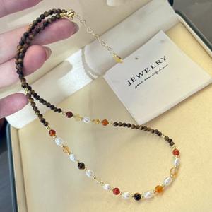 Collar con Hebilla de Lingote de Oro Retro de Alta Gama con Cuentas de Jade Verde, Estilo Chino Nuevo, Accesorio de Perlas Versátil y Moderno - Product Image 2