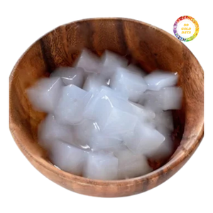 Gelées de noix de coco premium en cubes dans le sirop pour les salons de thé, ingrédient de garniture pour desserts, thé au lait, yaourt, crème glacée et boissons - Product Image 1