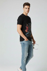 เสื้อยืดเจอร์ซีย์ผ้าฝ้าย 100% ทรงปกติสำหรับผู้ชาย น้ำหนัก 180 กรัม ป้องกันการเป็นขุย ระบายอากาศได้ดี เป็นมิตรกับสิ่งแวดล้อม ดีไซน์แบบยูนิเซ็กส์ - Product Image 2