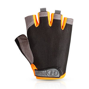 Gants de fitness demi-doigts HUWAI en maille pour la musculation, unisexe, à enfiler, orange, noir, gris - Product Image 1
