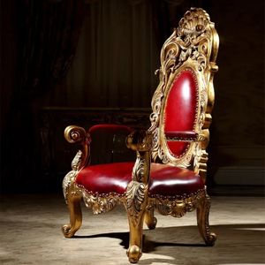 Ensemble de canapés de luxe The Plaza en bois d'acajou sculpté rouge et or, style transitionnel en forme de S, rembourrés en éponge, pour salon - Product Image 5