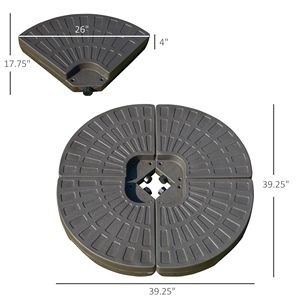 Base per Ombrellone a Braccio a Sbalzo Color Caffè, Resistente, a Forma di Ventaglio, con Maniglie, Impermeabile per Esterni, Cortili, Parchi, Hotel - Product Image 3