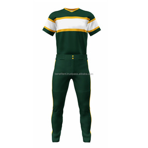 Vêtements de sport en gros uniforme de baseball pour jeunes à vendre avec uniforme de softball chemise et pantalon de couleur verte par Benefit Enterprises - Product Image 1