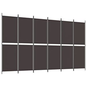 Separador de Ambientes de Tela Marrón de 6 Paneles, 118.1"x70.9" - Categoría de Producto: Biombos y Separadores - Product Image 2