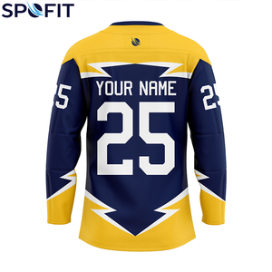 Maillot de hockey sur glace personnalisé avec impression par sublimation intégrale, respirant, séchage rapide, polyester, pour équipe professionnelle - Product Image 4