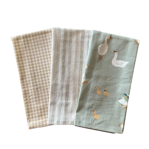 Serviettes de cuisine en coton tissées à la main pour restaurants, fabrication OEM, motif gaufré rayé, avec boucle de suspension - Product Image 2