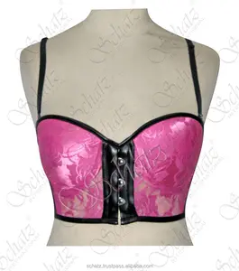 OEM ODM kustom Logo Pink atas Anti-Slip Lingerie dibungkus indah dada dan belakang Bra untuk wanita Bra tipis renda lingerie Bra