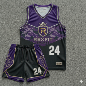 Conjunto de Camiseta y Pantalones Cortos de Baloncesto al por Mayor, Ropa Deportiva Personalizada para Entrenamiento, Ropa Deportiva Transpirable de Malla, Diseño de Logotipo Personalizado, Uniforme - Product Image 3