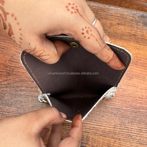 กระเป๋าใส่เหรียญหนังวัวแท้แบบตะวันตกมีที่ใส่บัตรเครดิตและที่ใส่เงินสดพวงกุญแจกระเป๋าสตางค์ขนาดเล็กสำหรับผู้หญิง - Product Image 5