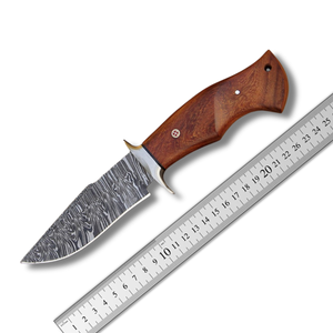 Couteau de chasse et de camping Pasha Enterprises en acier Damas à pointe large, pour activités de plein air, bushcraft, éviscération et survie, vente en gros - Product Image 6