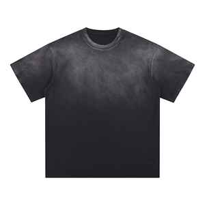New Fashion Heavyweight 100% Cotton Loose Vintage T-shirt Custom Printing Logo Men's Retro 250gsm Distress Oversized <b>Tshirt</b> - Product Image 1