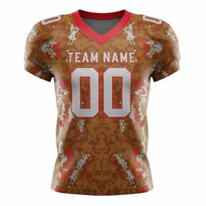 Jersey de Fútbol Americano Personalizado con Cuello en V, Sublimado con Número Impreso, Tela Lisa, MOQ Bajo, Nuevo Modelo Casual 2026 - Product Image 5