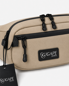 Sac banane en nylon GAPE, sangle réglable, léger, unisexe, sport de plein air, décontracté, fermeture éclair, couleur unie beige, variété - Product Image 6
