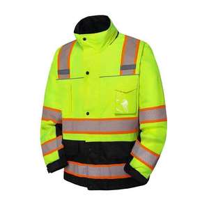 Reflective Eco-Friendly Breathable <b>Quilted</b> Safety Jacket for Men <b>Winter</b> Work Wear - Product Image 1