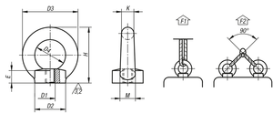 แหวนรัดเกลียวแบบยึดติด DIN582, M16, เหล็ก 1.1141 ชุบกัลวาไนซ์ - Product Image 3