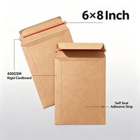 Enveloppes rigides en kraft personnalisées avec bande de sécurité détachable rouge pour livraison de documents A4, affiches et œuvres d'art