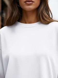 Camiseta de algodón lisa de alta calidad para mujer - Product Image 3