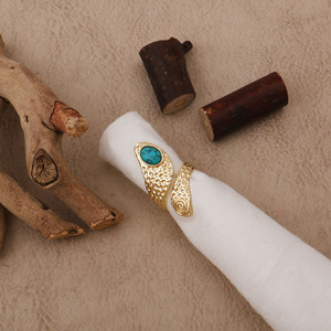 Blue Turquoise Bypass Wrap <b>Ring</b> Gold Plated <b>Statement</b> <b>Ring</b> Natural Gemstone December Birthstone Boho Jewelry CR-101505 - Product Image 4